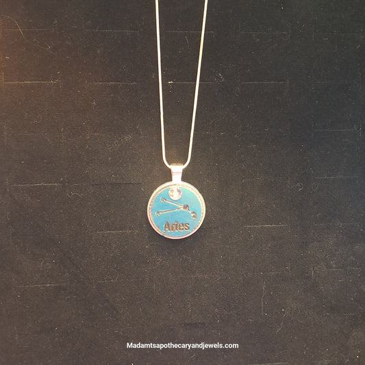 Aries zodiac pendant - handcrafted astrological jewelry