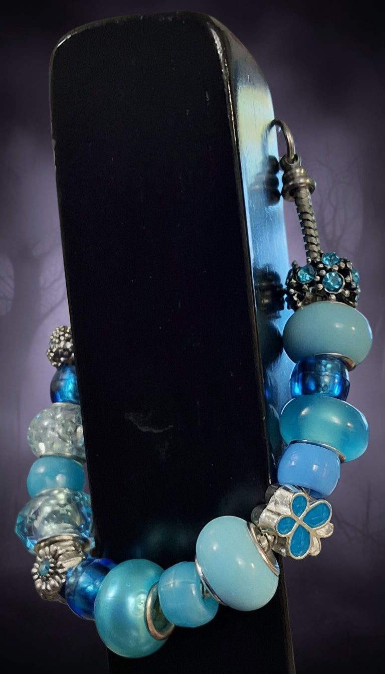 Blue bracelet close-up - ocean colored accessory