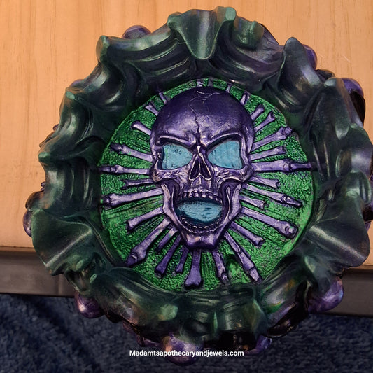 Skeleton Skull Ashtray - Detail View Showing Intricate Skull Design