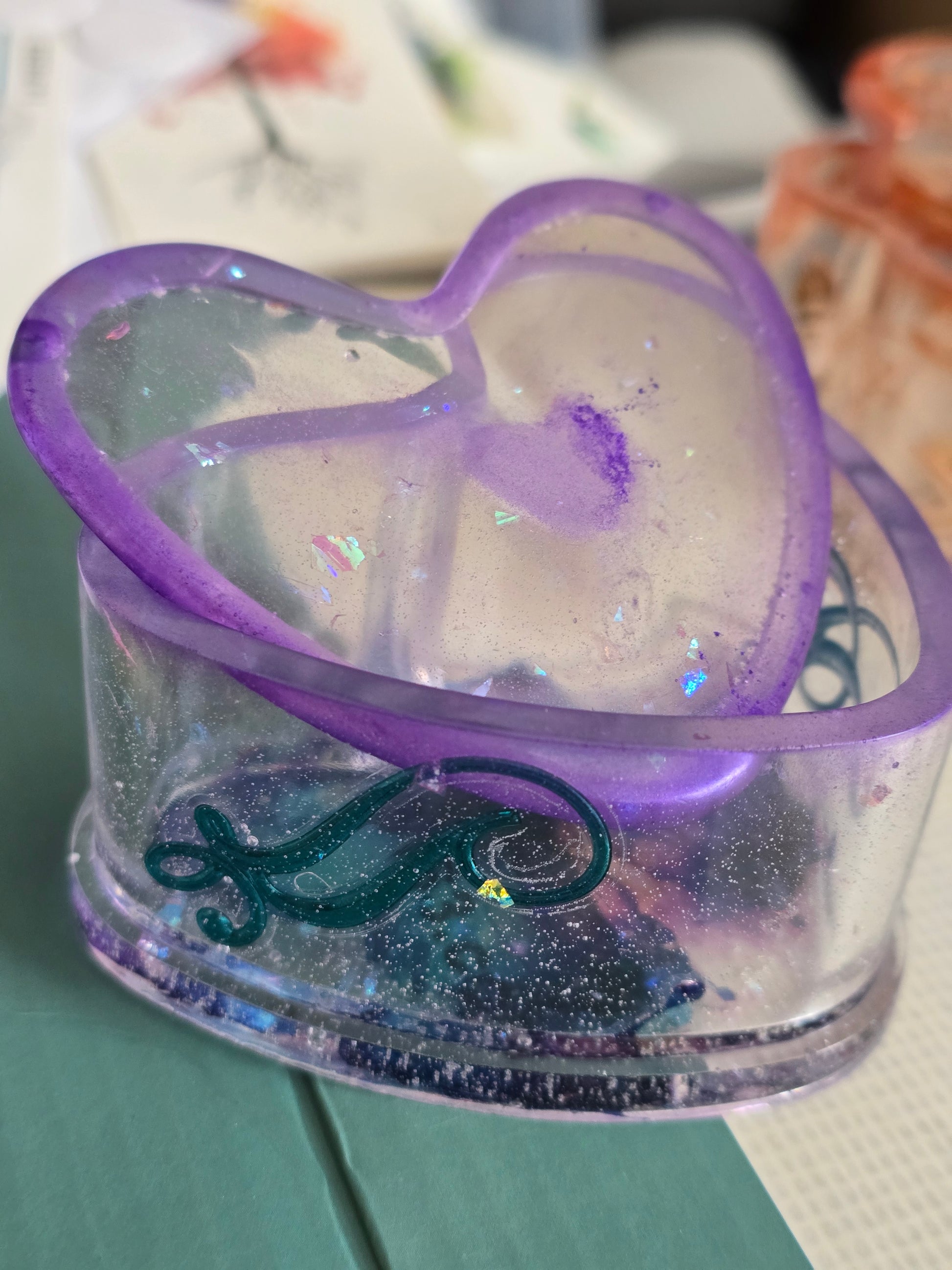 Small heart shaped trinket box - romantic storage