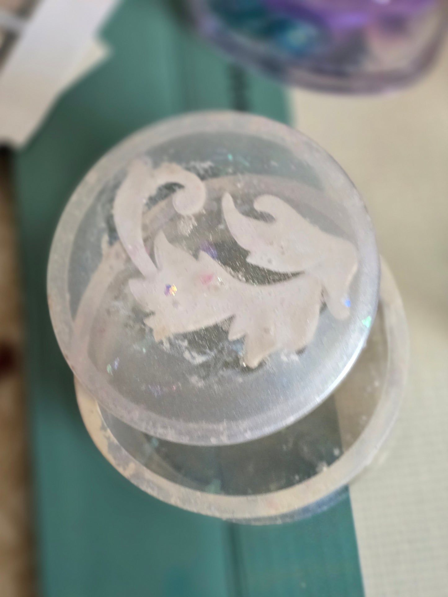 Snow themed trinket box - winter storage container