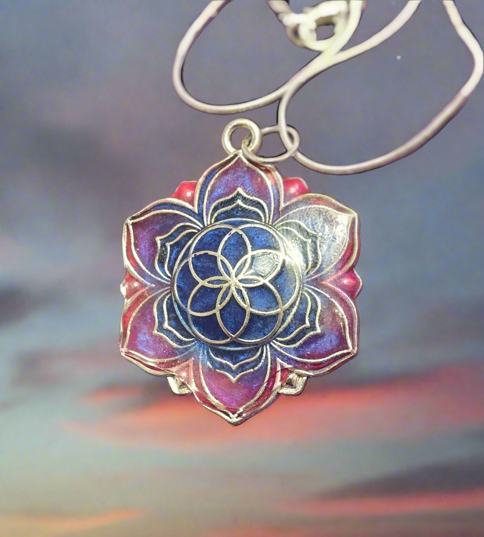Stain Glass Pendant - vibrant mosaic necklace