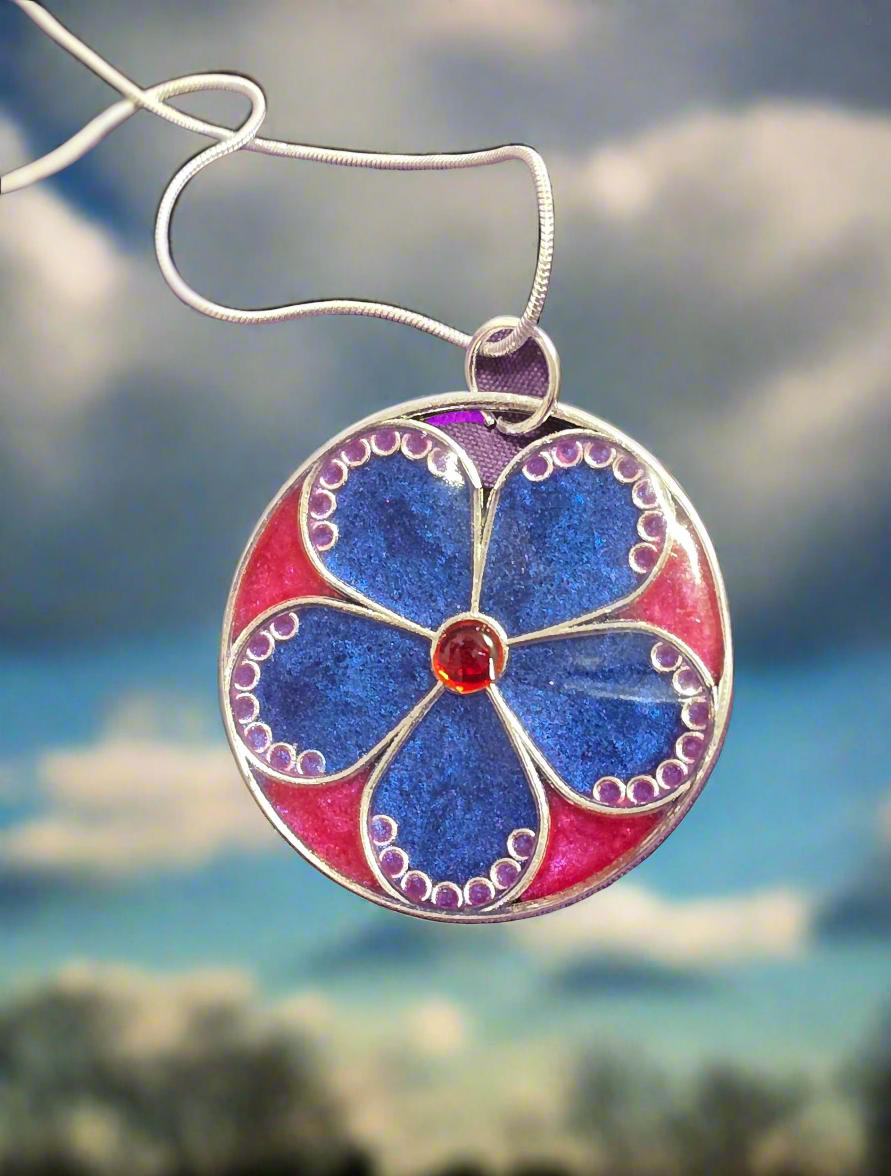 Stain Glass Pendant - artistic glass-look jewelry