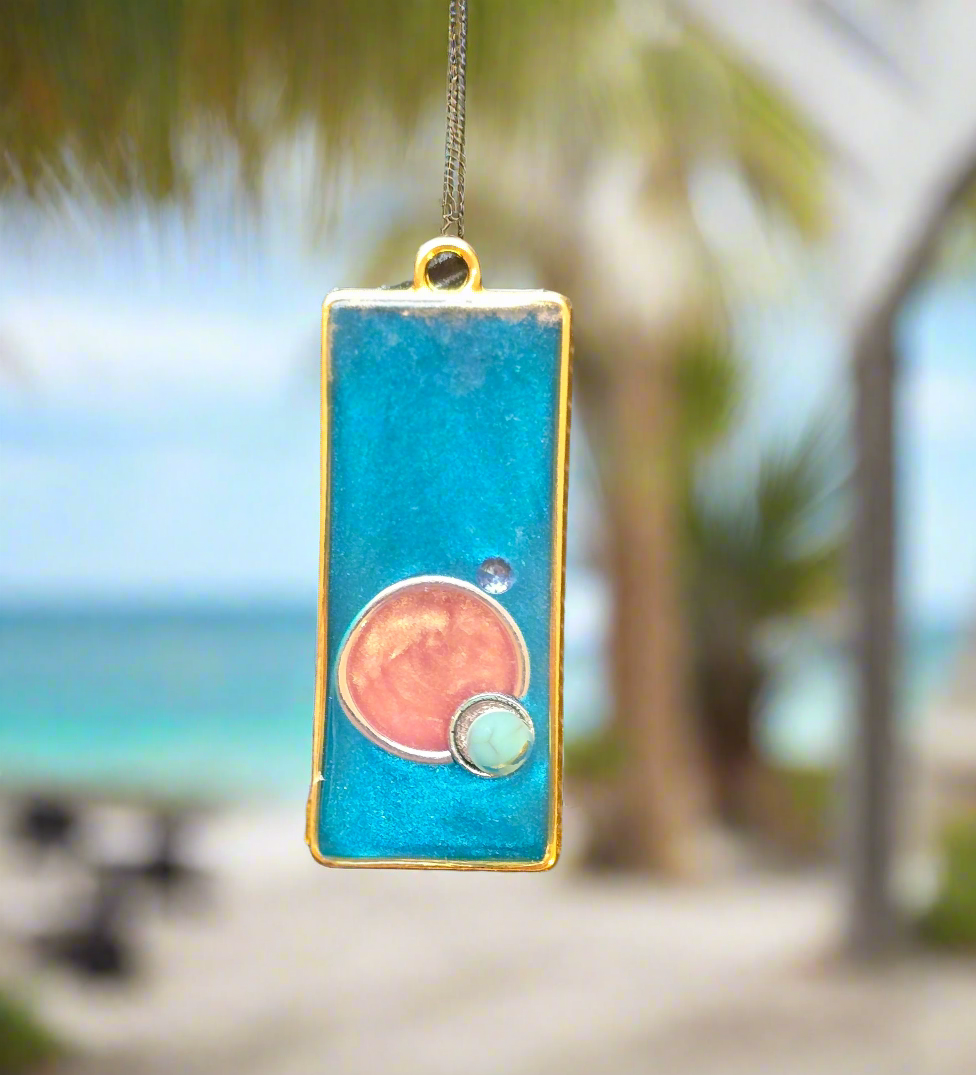 Stain Glass Pendant - vibrant resin pendant