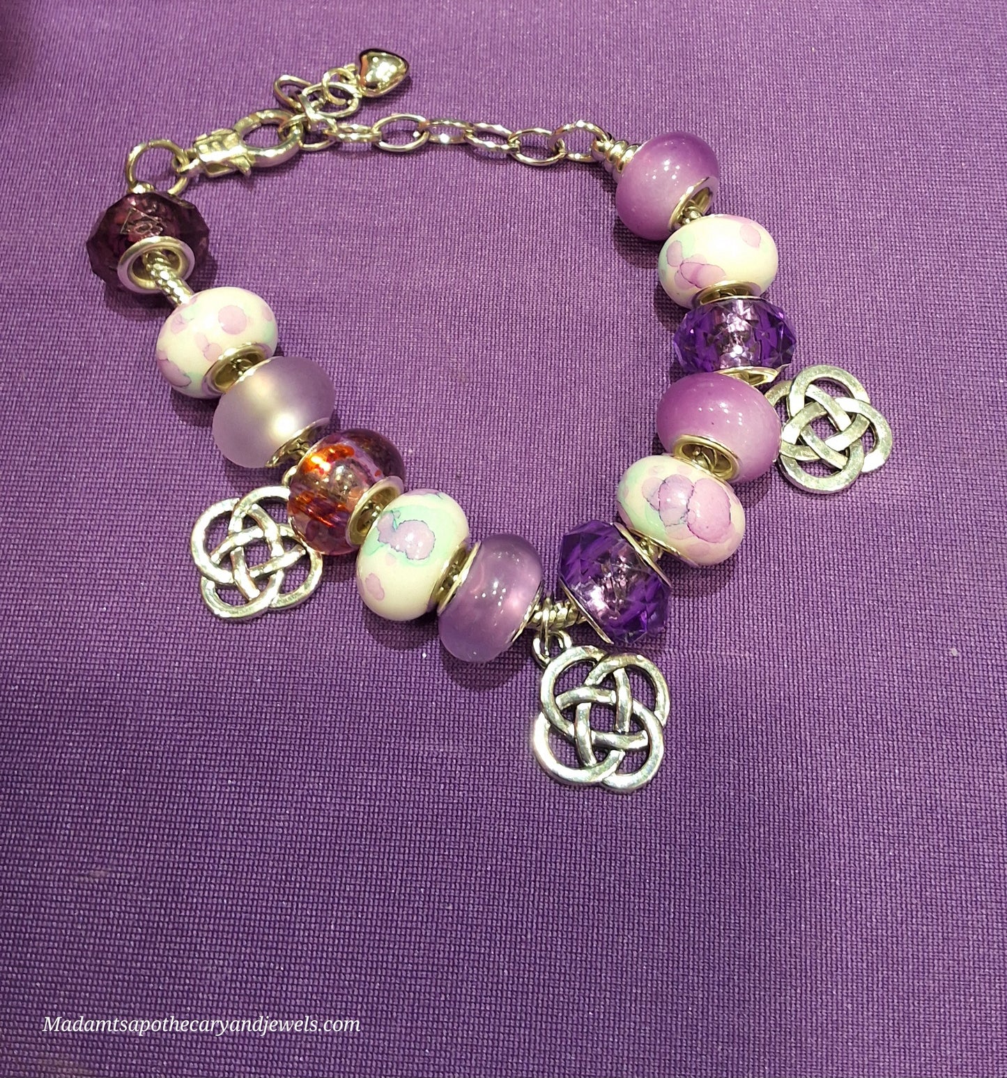 Purple bracelet close-up - mystical wrist accessory