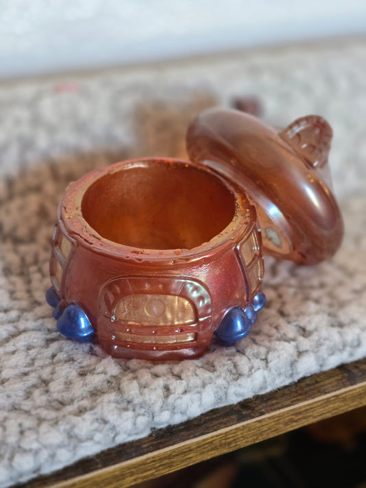 Mushroom trinket jar with lid - forest themed storage