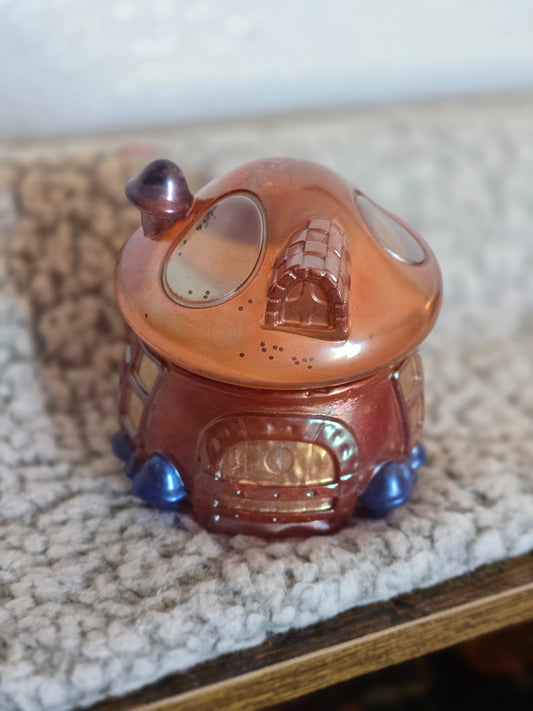 Mushroom jar detail - whimsical nature container