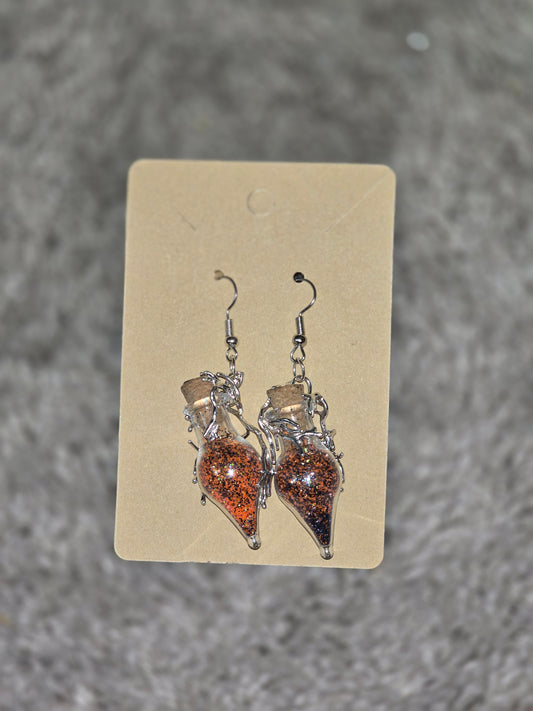 Time in a Bottle earrings - mystical potion jewelry