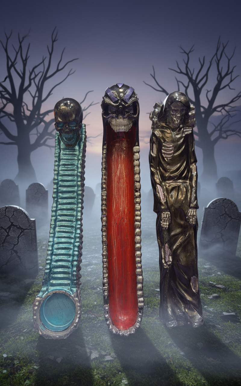 Skeleton incense holder - gothic home decor