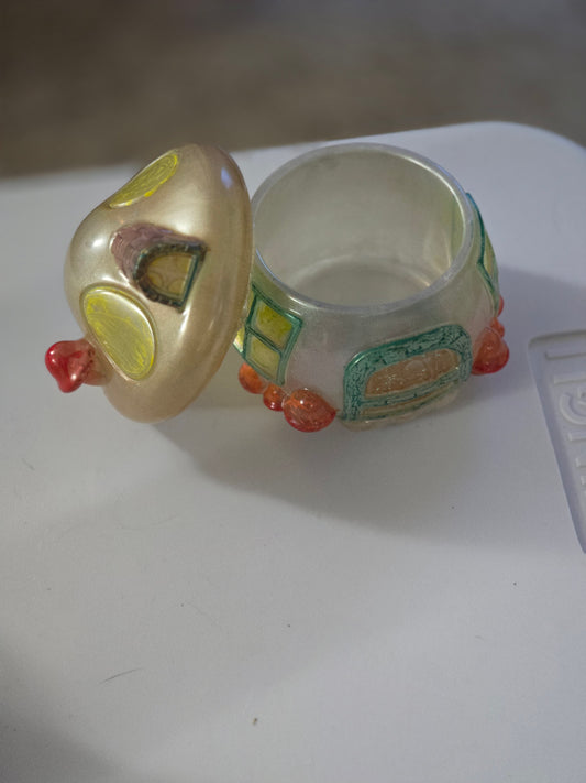 Mushroom trinket jar - whimsical forest storage