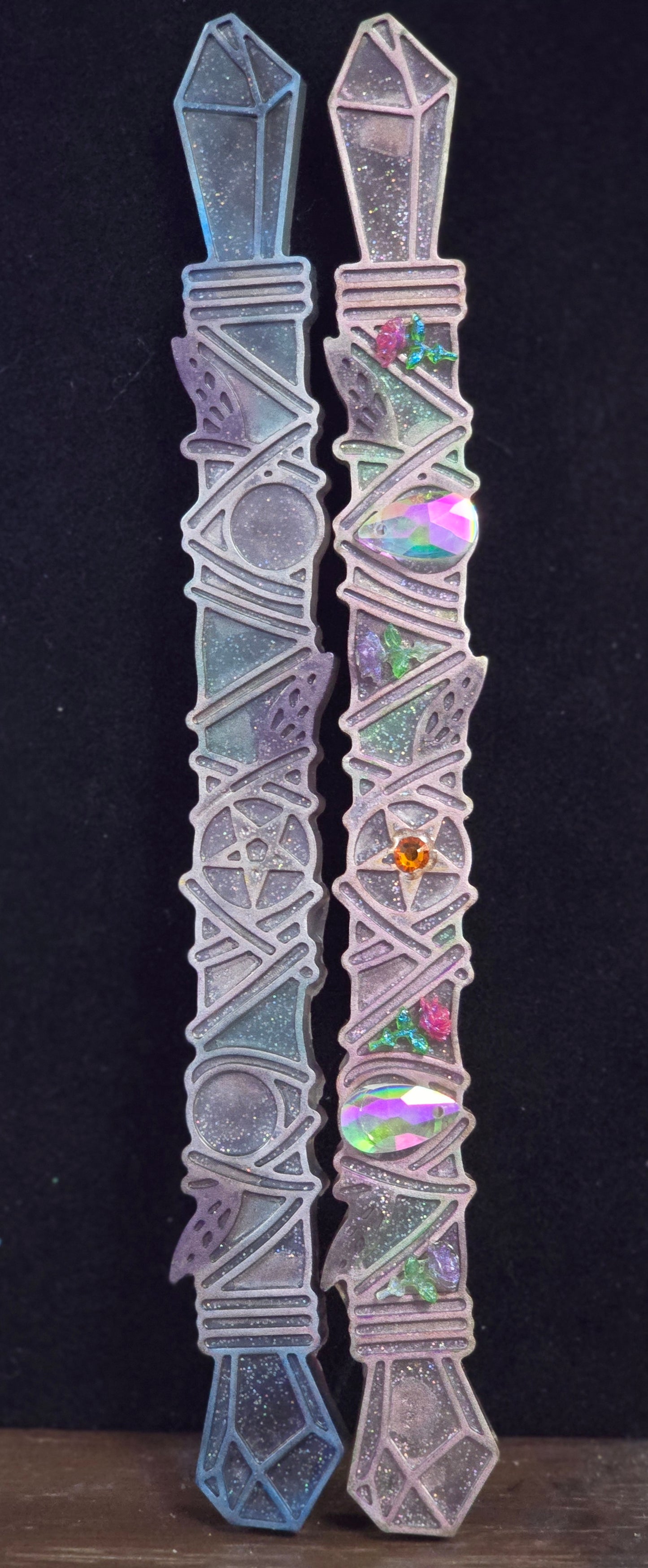 Handcrafted wand for spiritual practice - resin art