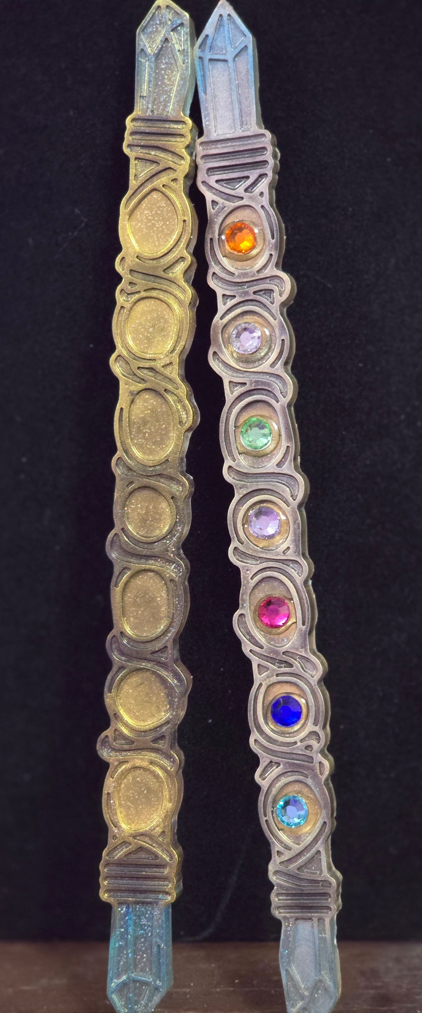 Handcrafted wand for spiritual practice - resin art