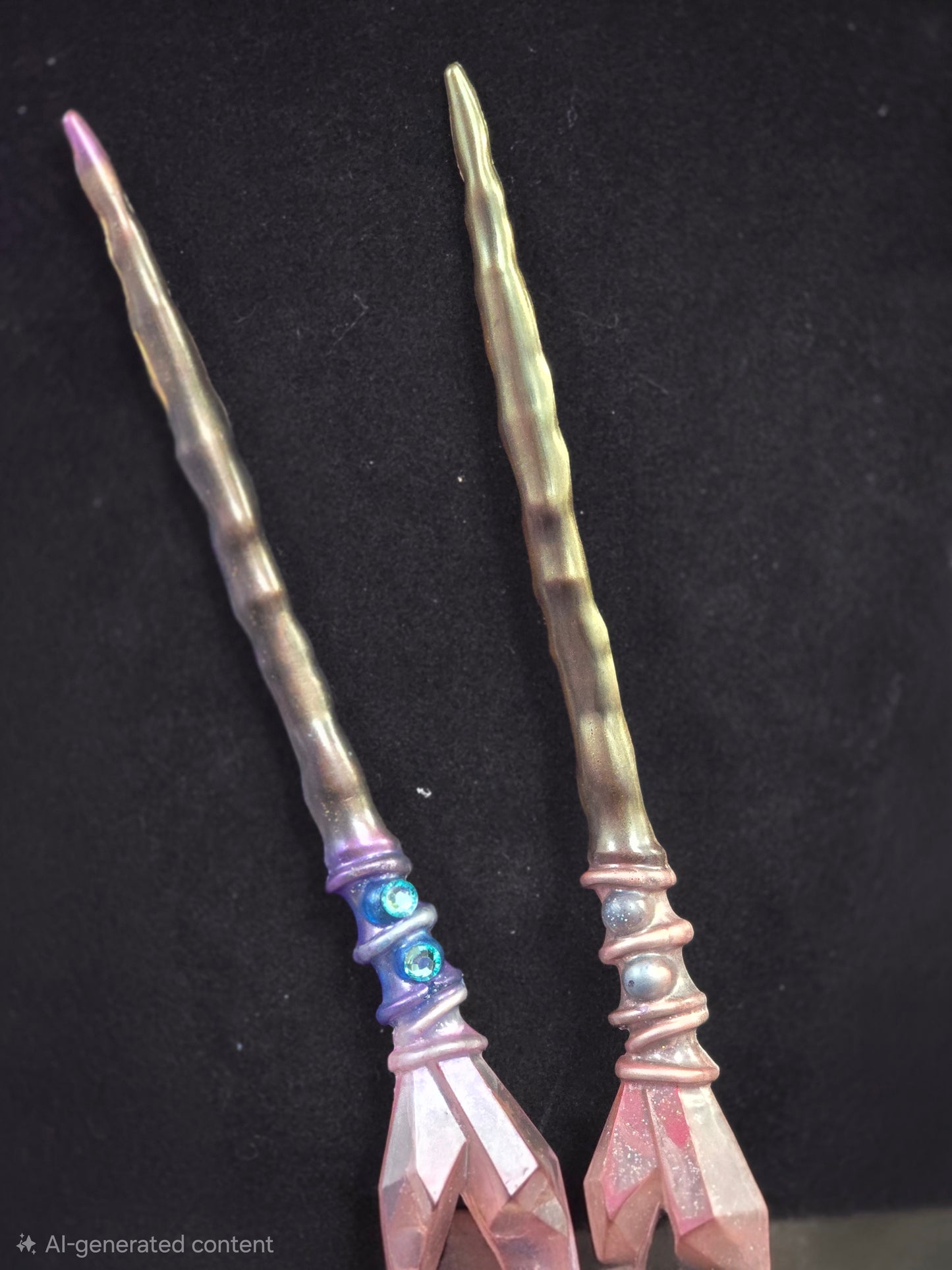 Handcrafted wand for spiritual practice - resin art