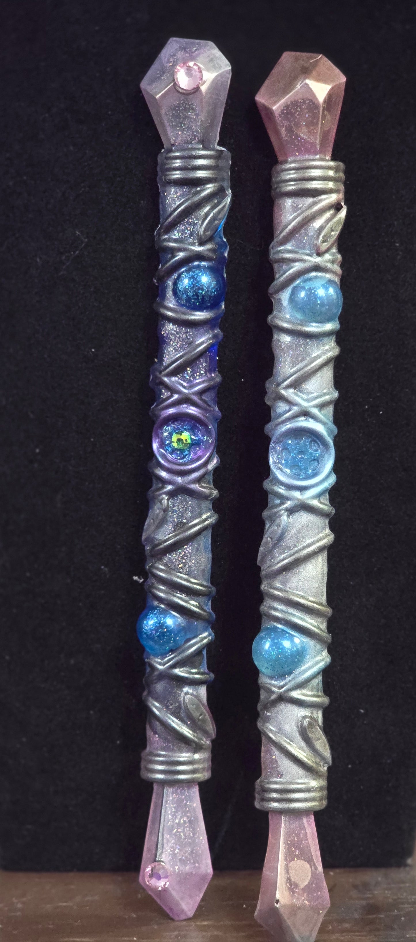 Handcrafted wand for spiritual practice - resin art