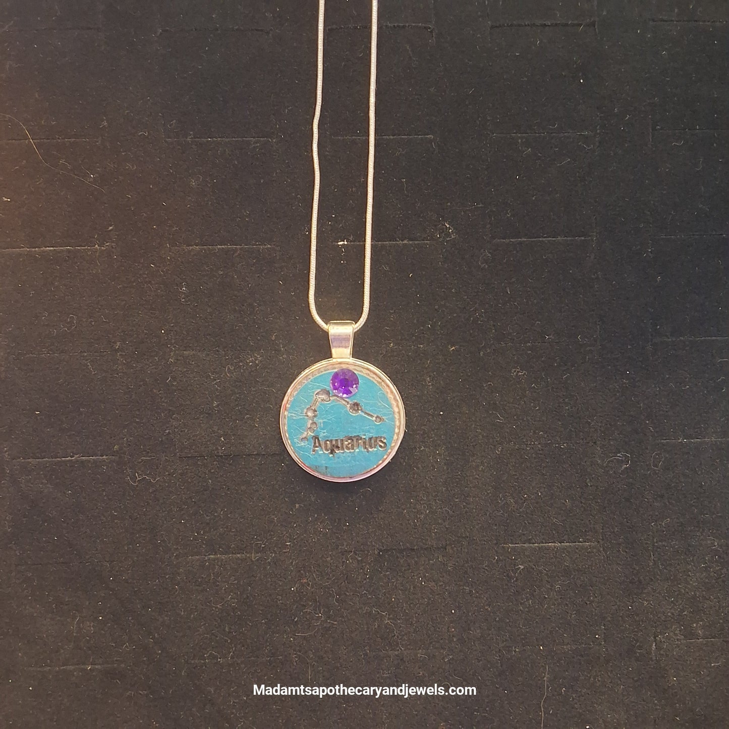 Aquarius zodiac sign pendant - celestial necklace
