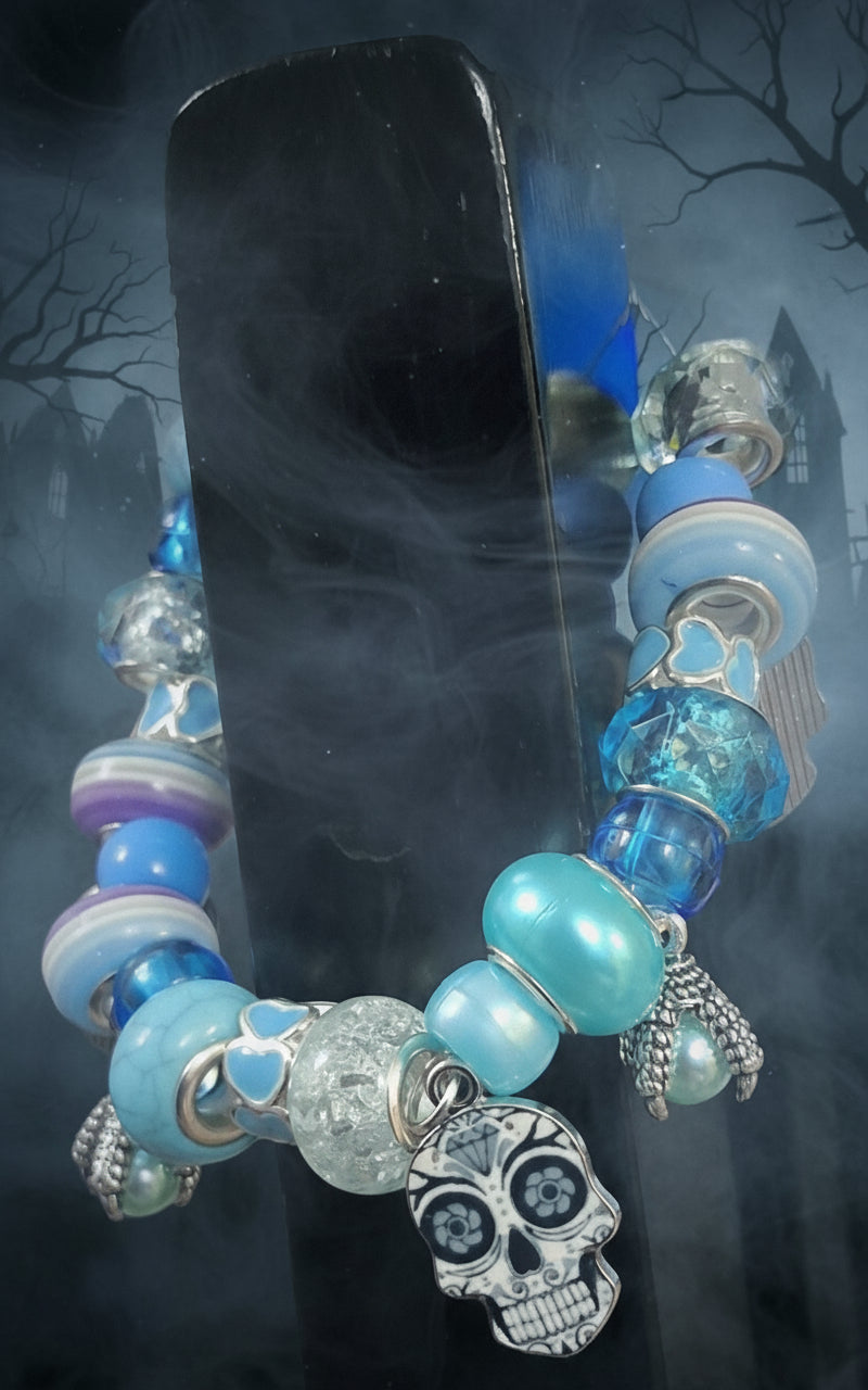 Blue beaded bracelet - handcrafted jewelry