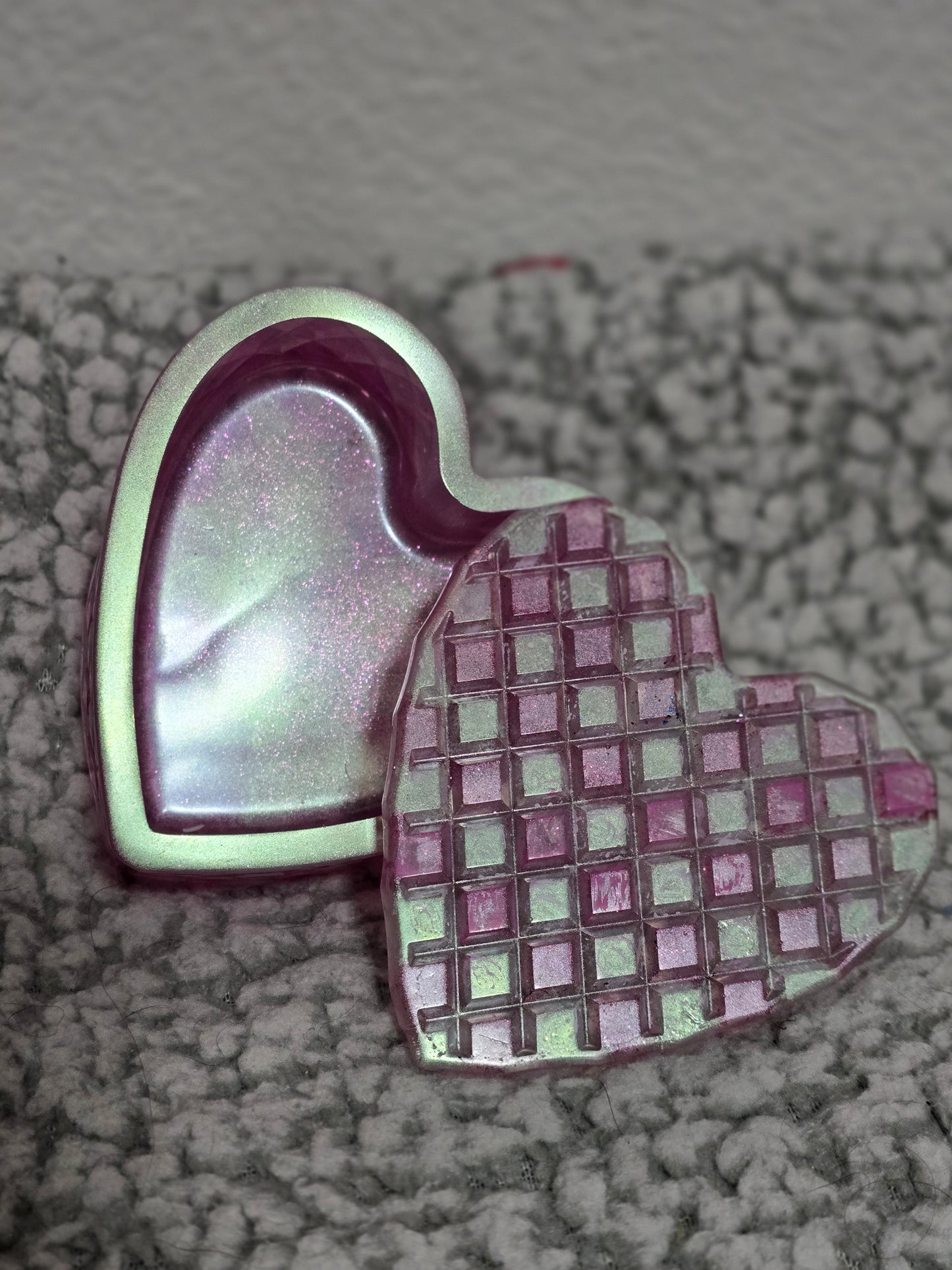 Diamond heart box detail - decorative storage