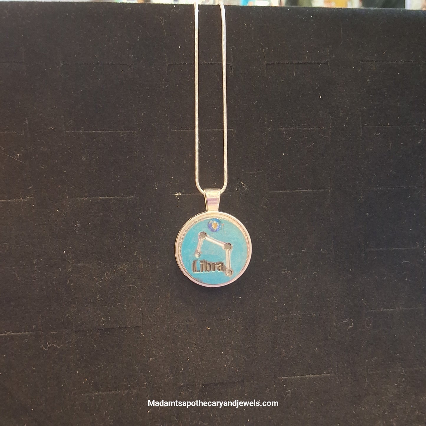 Libra zodiac sign pendant - handcrafted celestial jewelry