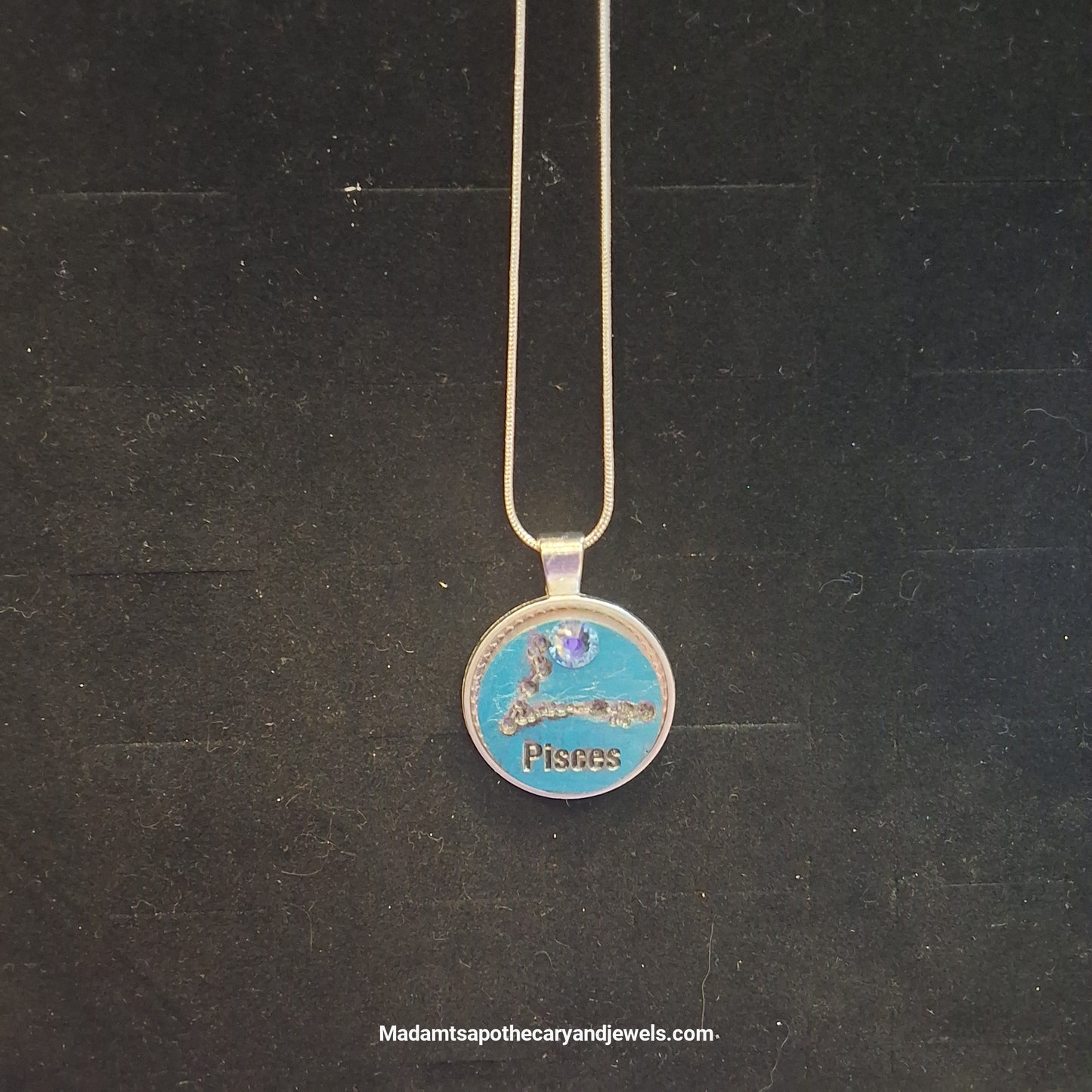 Pisces zodiac pendant - mystical astrological jewelry