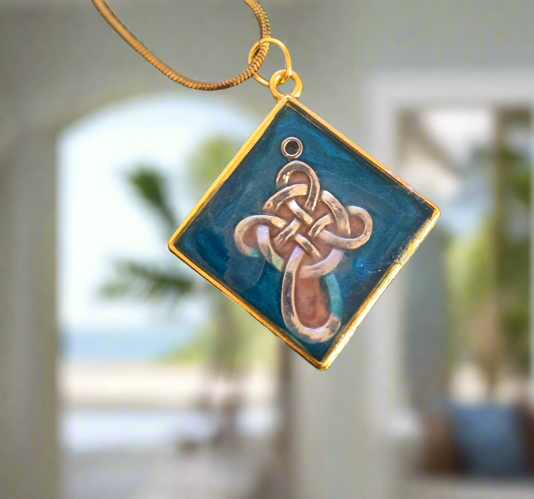 Stain Glass Pendant - vibrant glass-look pendant