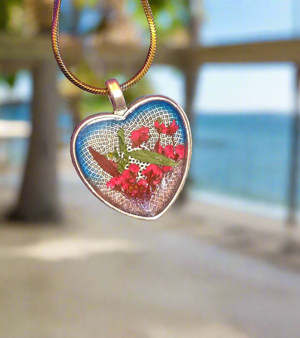 Stain Glass Pendant - handmade glass-look necklace