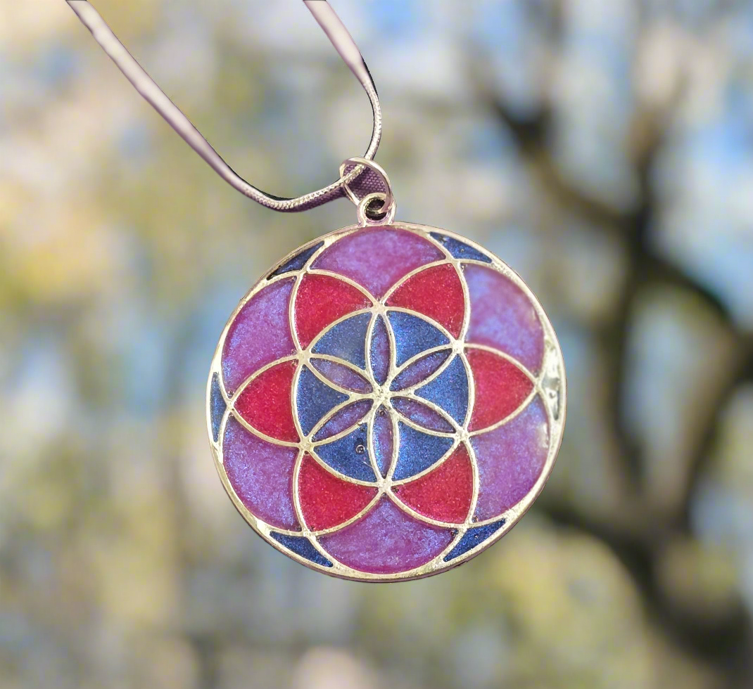 Stain Glass Pendant - handcrafted resin jewelry