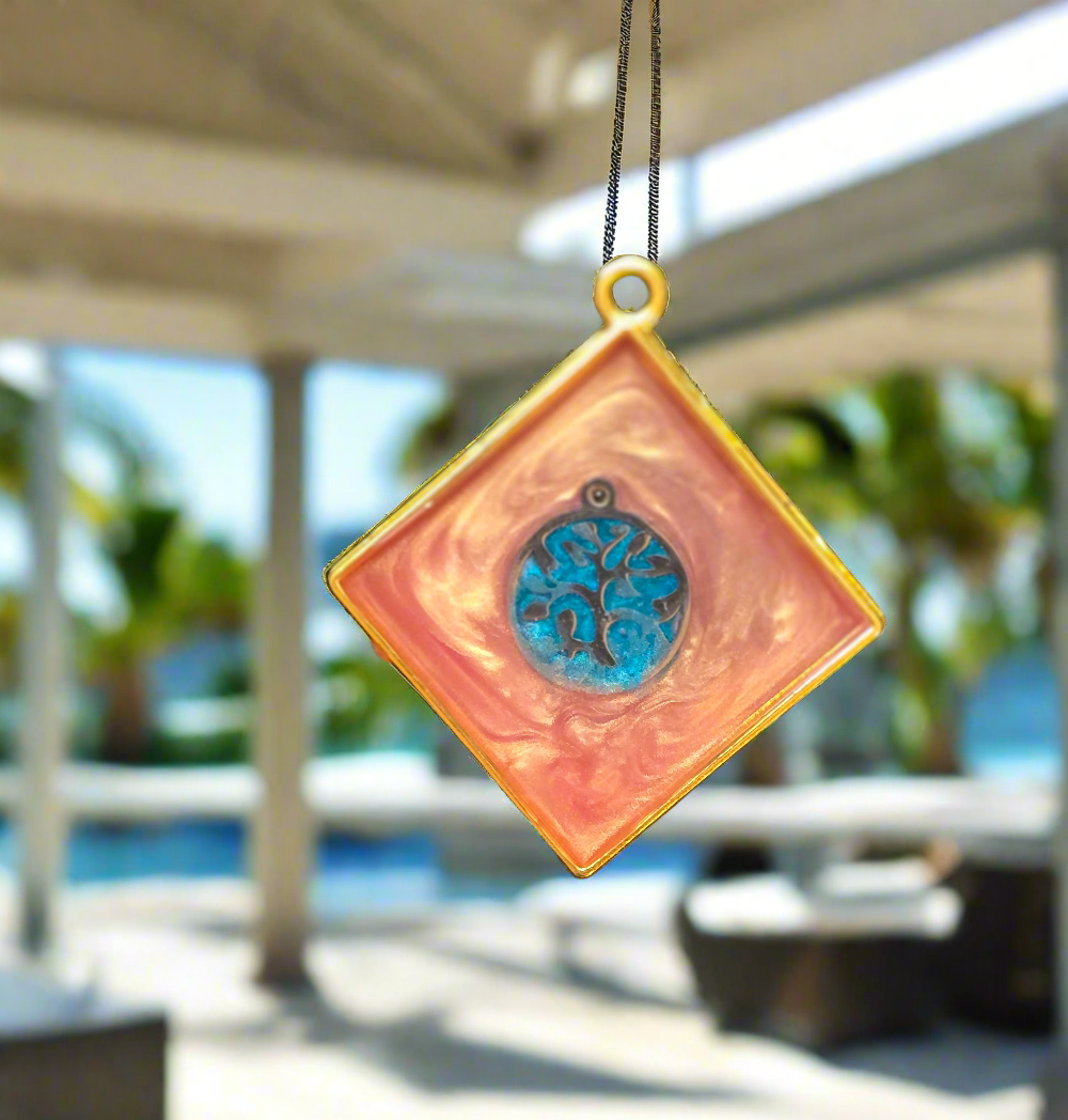 Stain Glass Pendant - decorative glass-look necklace