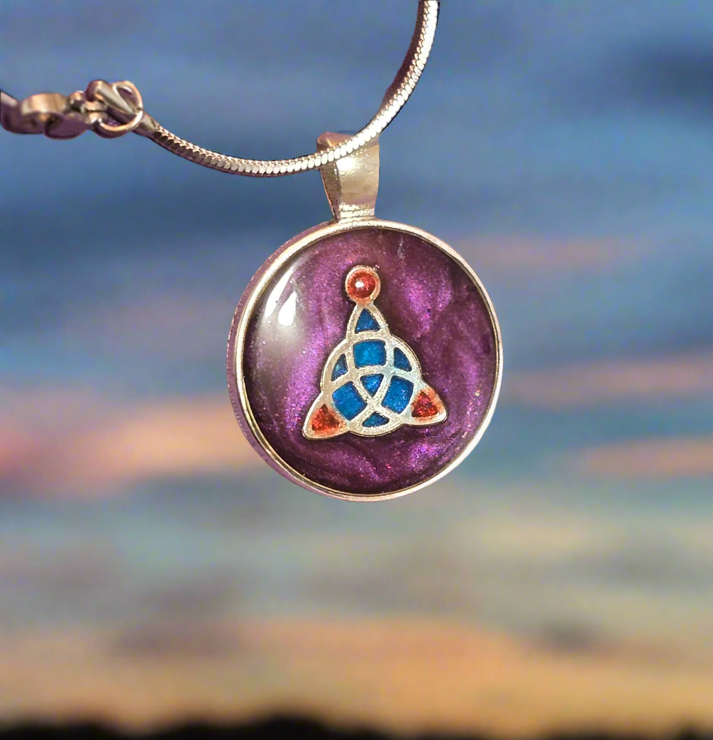 Stain Glass Pendant - artistic resin necklace