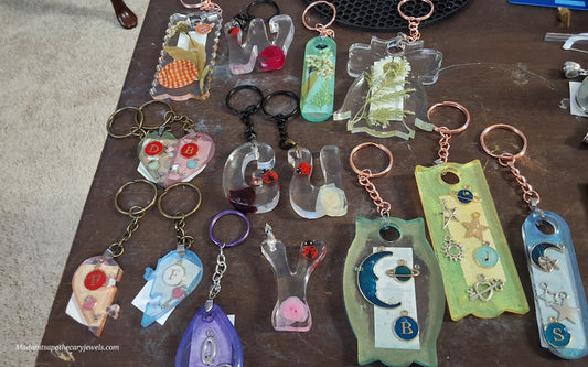 Alphabet Key Chains - resin letter accessories