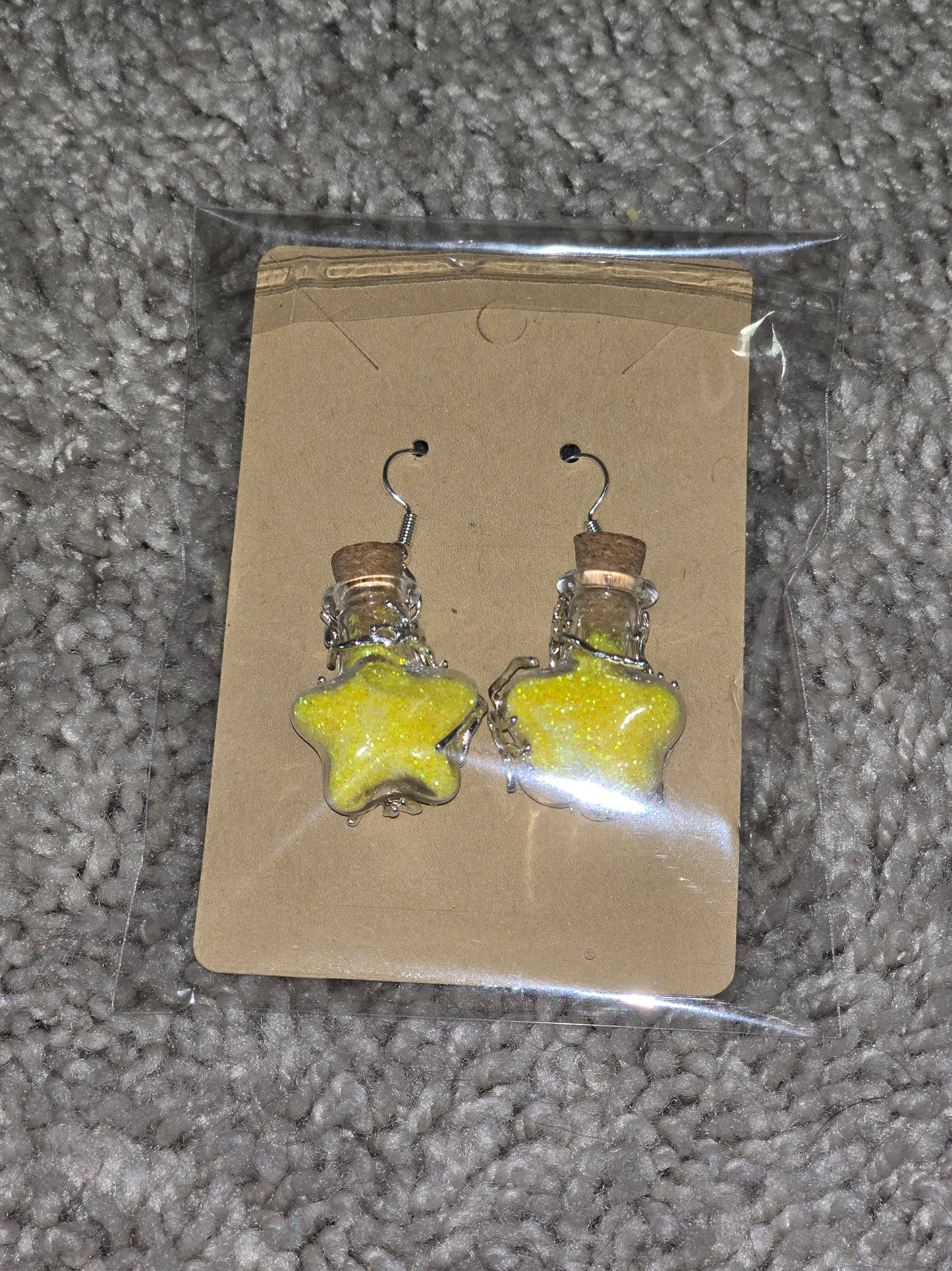 Bottle earrings detail - witchy apothecary jewelry