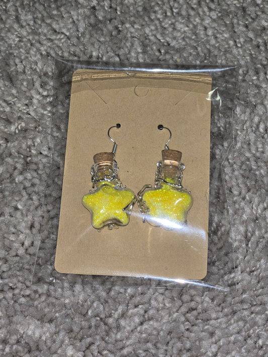 Bottle earrings detail - witchy apothecary jewelry