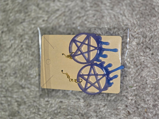 Spooky Pentagram earrings - witchy occult jewelry